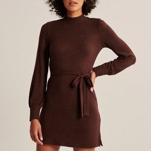 Abercrombie & Fitch Long-Sleeve Cozy Belted Mini Dress